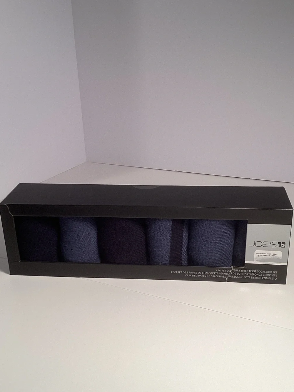 Joe's Jeans Men's 3-pack Thick Boot Socks Dark Navy & Indigo Socks NWT Box Set